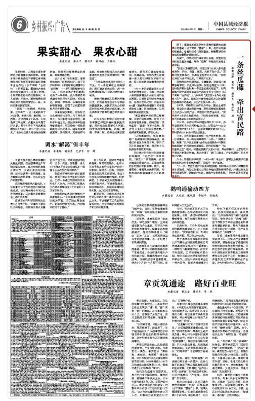 【主流媒體看連城】《中國(guó)縣域經(jīng)濟(jì)報(bào)》報(bào)道！一條絲瓜藤 牽出富民路